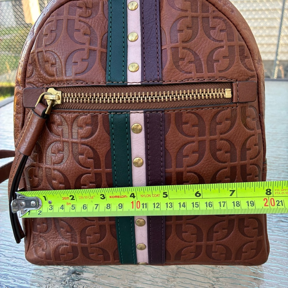 Fossil Megan Brown Leather Backpack - Picture 15 of 16